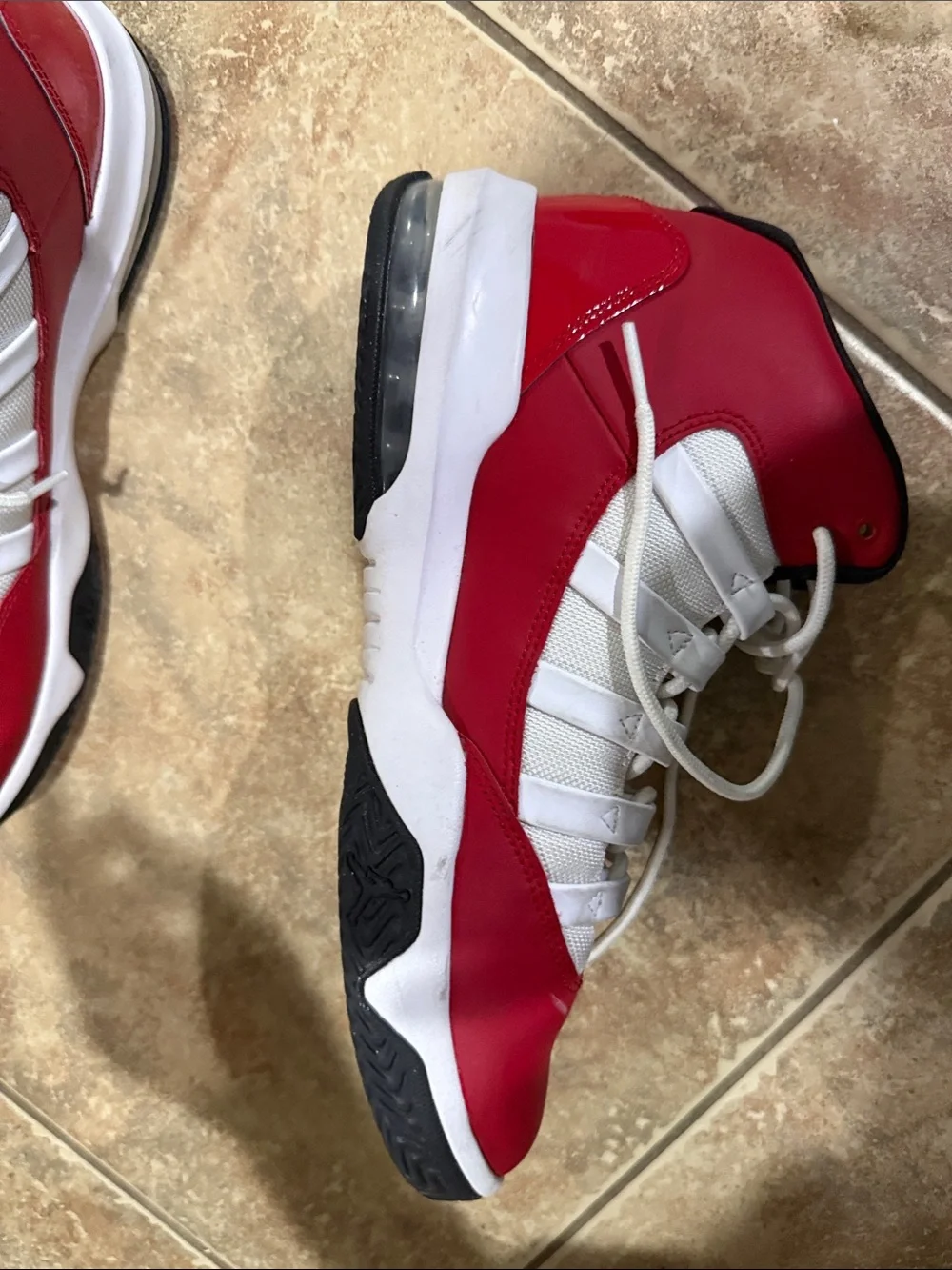 Jordan Men’s Basketball Sneakers in Red, White & Black